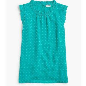 NWT J.Crew Swiss Dot Ruffle blouse Sleeveless Ruffleneck Top in Clip Dot Medium